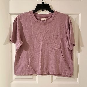 Madewell lavender Heather cropped t-shirt